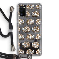 Slapende poes: Samsung Galaxy A41 Transparant Hoesje met koord