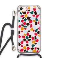 Colored Giraffe: iPhone 8 Transparant Hoesje met koord