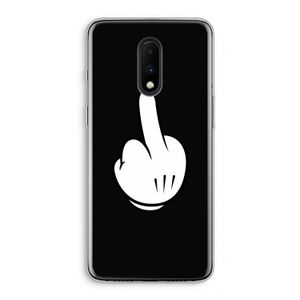 Middle finger black: OnePlus 7 Transparant Hoesje