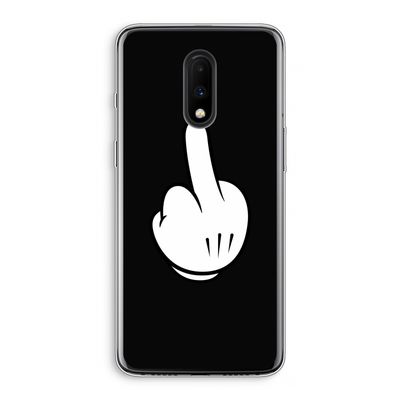Middle finger black: OnePlus 7 Transparant Hoesje
