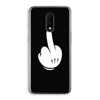 Middle finger black: OnePlus 7 Transparant Hoesje