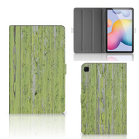 Samsung Galaxy Tab S6 Lite | S6 Lite (2022) Tablet Book Cover Green Wood - thumbnail