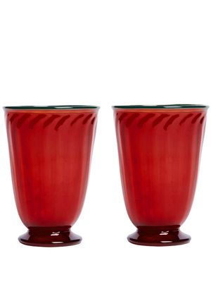 La DoubleJ lot de 2 verres Rainbow Murano - Rouge