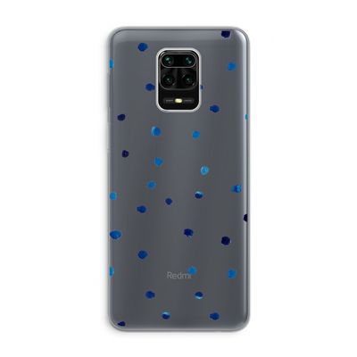 Blauwe stippen: Xiaomi Redmi Note 9 Pro Transparant Hoesje