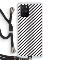 Strepen zwart-wit: Samsung Galaxy S10 Lite Transparant Hoesje met koord