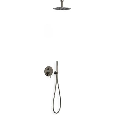 Regendouche set Tres Study | Inbouw | Mengkraan | 2-weg | Rond | Zwart metallic