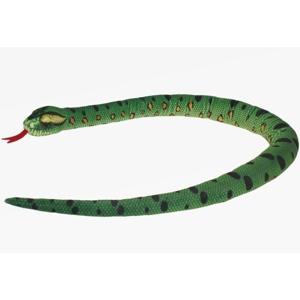 Pluche knuffel slang anaconda - groen - 150 cm - kraalogen - reptielen knuffels