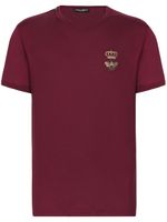 Dolce & Gabbana t-shirt en coton à broderies - Rouge