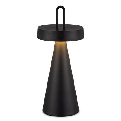 Draadloze Oplaadbare LED Tafellamp - Binnen & Buiten - Dimbaar - ø12.8 x 29 cm - Warmwit licht - 3000mAh - Zwart