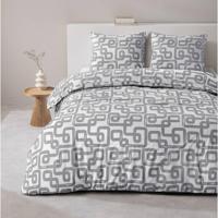 2e Halve Prijs Leen Bakker - Dekbedovertrek Malaga - 240x2020 Cm - Polyester - Grijs