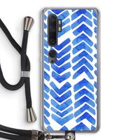 Blauwe pijlen: Xiaomi Mi Note 10 Pro Transparant Hoesje met koord