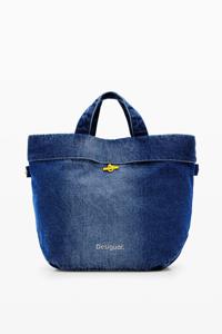 Reversible denim shopper tas L - BLUE - U