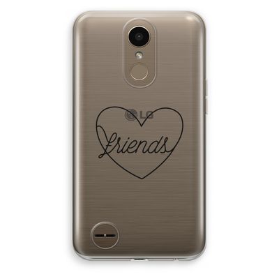Friends heart black: LG K10 (2017) Transparant Hoesje