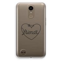 Friends heart black: LG K10 (2017) Transparant Hoesje