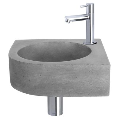 Differnz Differnz Cleo fonteinset beton donkergrijs - kraan recht chroom