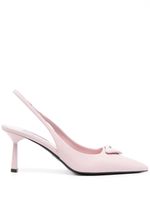 Prada triangle logo slingback pumps - Roze - thumbnail