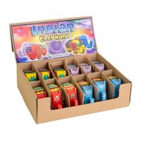 Houten Olifantjes - Kleurrijk - Display met 12 stuks (ca. 8 x 5 cm)