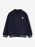 Sweater in bomberlook voor meisjes van fleece marineblauw