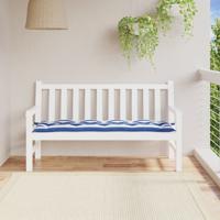 VidaXL Tuinbankkussen 150x50x7cm stof gestreept wit en blauw