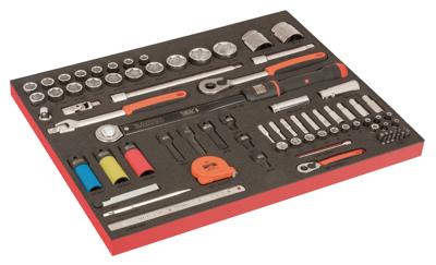 Bahco Foaminlay Fit&Go 3/3 met doppen en toebehoren 1/4" | momentsleutel en bougiedoppen - met lasermarkering - 79-delig - FF1A218LM