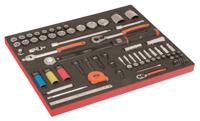 Bahco Foaminlay Fit&Go 3/3 met doppen en toebehoren 1/4" | momentsleutel en bougiedoppen - met lasermarkering - 79-delig - FF1A218LM
