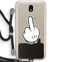 Middle finger black: Samsung Galaxy J7 (2017) Transparant Hoesje met koord