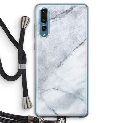 Witte marmer: Huawei P20 Pro Transparant Hoesje met koord
