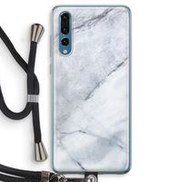 Witte marmer: Huawei P20 Pro Transparant Hoesje met koord