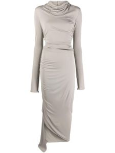 ANDREĀDAMO asymmetric draped midi dress - Gris