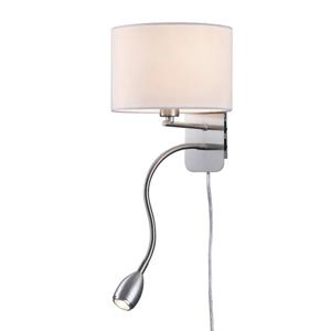 Trio Wandlamp Series 2711 met leeslamp en witte kap 271170201