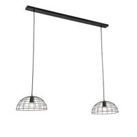 QAZQA Industriële hanglamp zwart 2-lichts - Hanze