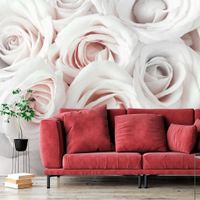 Zelfklevend fotobehang -  Rozen van Satijn in roze wit  , Premium Print - thumbnail