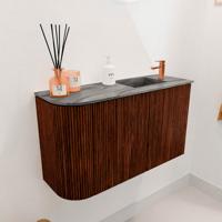 Toiletmeubel Mondiaz Joya Dlux | 71.6 cm | Meubelkleur Ruby | Faye wastafel Sombra Wasbak Rechts | 1 kraangat