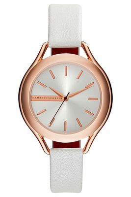 Horlogeband Armani Exchange AX4251 Leder Wit 14mm