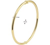 Armband Zilgold Bangle geelgoud met zilveren kern ronde buis 3 mm - thumbnail