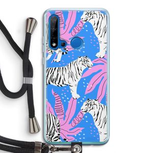Tijger: Huawei P20 Lite (2019) Transparant Hoesje met koord