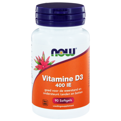 NOW Vitamine D3 400 IE Softgels 90st