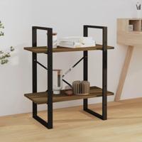 Boekenkast 60x30x70 cm bewerkt hout bruin eikenkleur