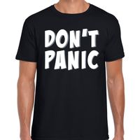 Dont panic / geen paniek t-shirt coronavirus zwart voor heren 2XL  -