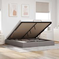 Bedframe zonder matras 200x200 cm stof taupe