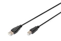 Digitus USB-kabel USB 2.0 USB-A stekker, USB-B stekker 1.80 m Zwart Rond, Afgeschermd (dubbel) DB-300102-018-S