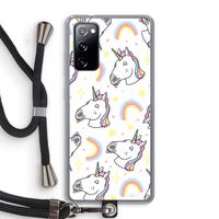 Rainbow Unicorn: Samsung Galaxy S20 FE / S20 FE 5G Transparant Hoesje met koord