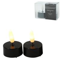 Countryfield led theelicht elegance vlameffect zwart 5 cm set van 2 | 24 stuks