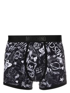 Moschino boxer stretch à ourson imprimé - Noir