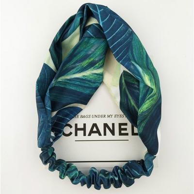 Zomer Boho stijl haar banden hoofdbanden voor vrouwen retro cross knoop tulband (groen)