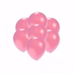 Kleine metallic roze party ballonnen 75x stuks van 13 cm