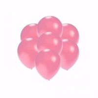 Kleine metallic roze party ballonnen 75x stuks van 13 cm