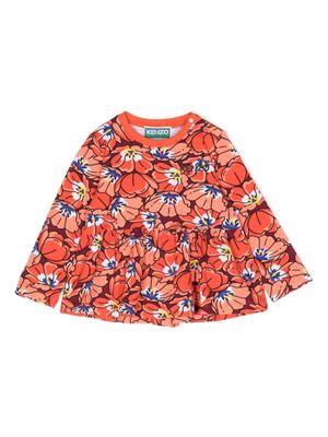 Kenzo Kids t-shirt Boke Flower en coton à imprimé fleur - Orange