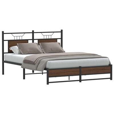Bedframe zonder matras bewerkt hout bruin eikenkleur 140x190 cm