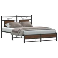 Bedframe zonder matras bewerkt hout bruin eikenkleur 140x190 cm